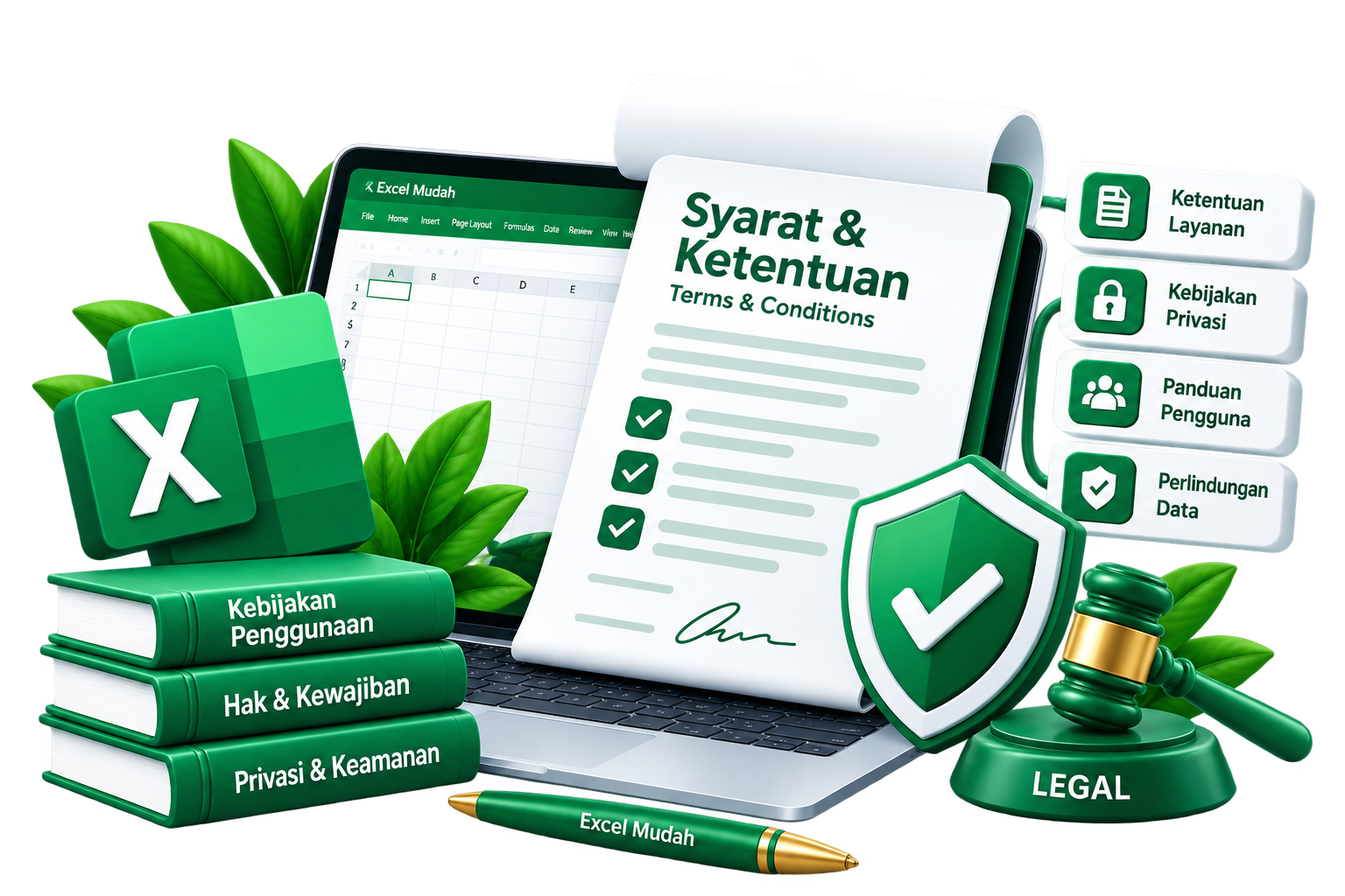 Syarat dan ketentuan penggunaan Excel Mudah